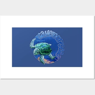 Save Our Seas - Caribbean Sea Turtle Posters and Art